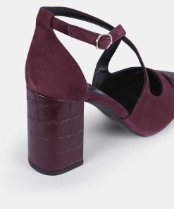 Calzadocalzado MICUIR Zapatos De Tacon | Genoveva Granate 8Cm