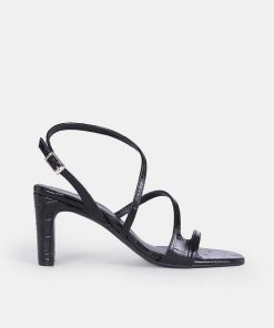 Calzadocalzado MICUIR Sandalias De Tacon | Genara Coco Negro 7Cm