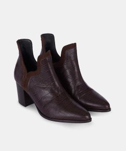 Calzadocalzado MICUIR Botines De Tacon | Frida Boots Tacon Marron Coco 7 Cm