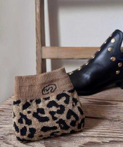 Accesorios MICUIR | Calcetines Leopardo Glitter Dorado Y Negro