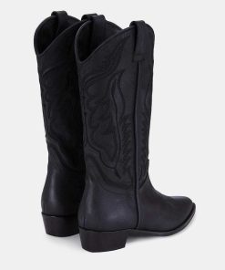 Calzadocalzado MICUIR Botas Cowboy | Mestizo Boots Negras Hilo Negro 3,5Cm