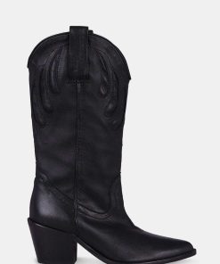 Calzadocalzado MICUIR Botas De Cana Alta | Mestizo Boots Tacon Negro 7Cm