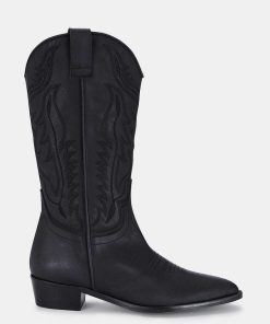 Calzadocalzado MICUIR Botas Cowboy | Mestizo Boots Negras Hilo Negro 3,5Cm