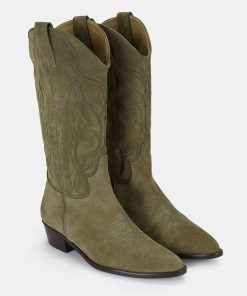 Calzadocalzado MICUIR Botas Cowboy | Mestizo Boots Kaki 3,5Cm