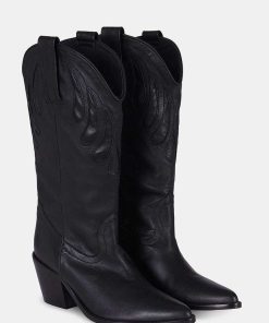 Calzadocalzado MICUIR Botas De Cana Alta | Mestizo Boots Tacon Negro 7Cm