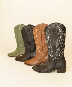 Calzadocalzado MICUIR Botas Cowboy | Mestizo Boots Kaki 3,5Cm