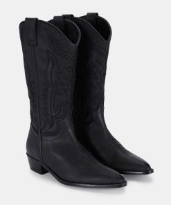 Calzadocalzado MICUIR Botas Cowboy | Mestizo Boots Negras Hilo Negro 3,5Cm