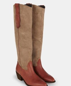 Calzadocalzado MICUIR Botas Cowboy | Rodeo Boots Bicolor Terracota 5Cm