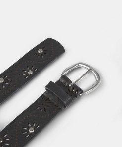 Accesorios MICUIR | Cinturon Flor Tachas Negro