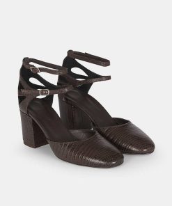 Calzadocalzado MICUIR Zapatos De Tacon | Maria Salon Chocolate 7Cm