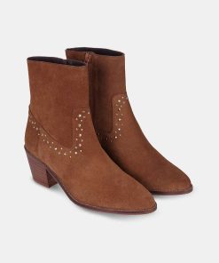 Calzadocalzado MICUIR Botines De Tacon | Cayetana Boots Ante Camel 6Cm