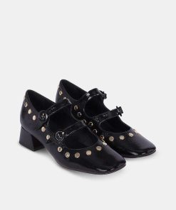 Calzadocalzado MICUIR Mary Jane | Spiga Charol Negro Tachas 4Cm