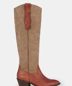 Calzadocalzado MICUIR Botas De Cana Alta | Rodeo Boots Bicolor Terracota 5Cm